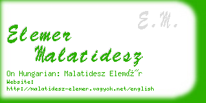 elemer malatidesz business card